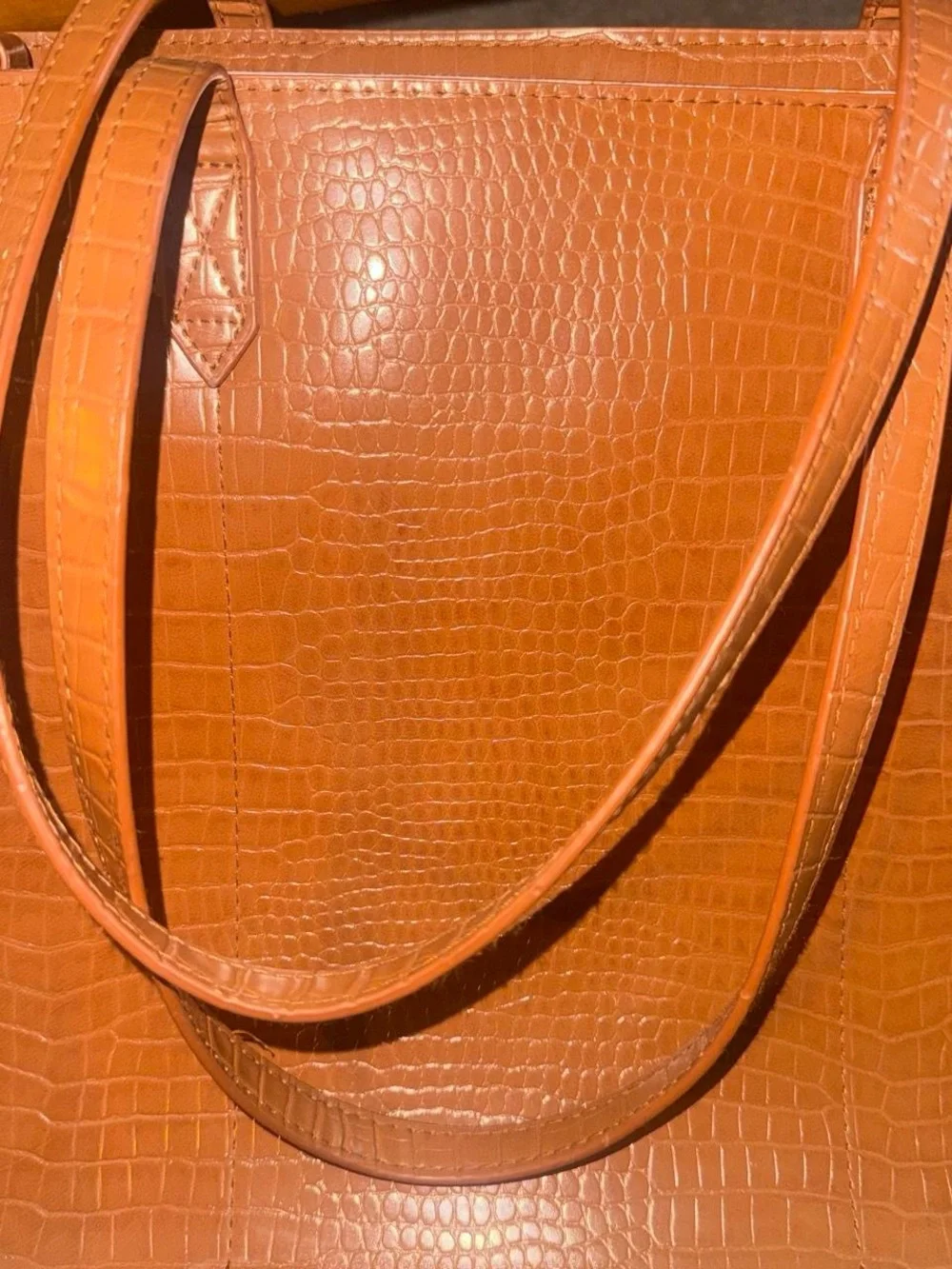 BEIS Croc-Embossed Laptop Tote
